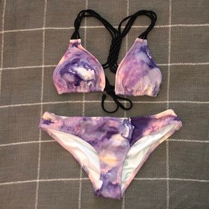Multicolored VS Pink bikini set
